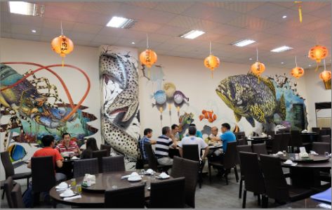 周口海鲜餐厅墙体彩绘